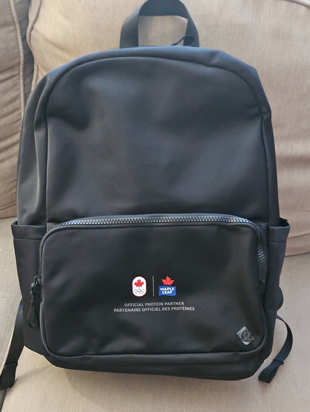 Lululemon Black Backpack - Canada Olympics Official Protein Partner MAPLE leaf